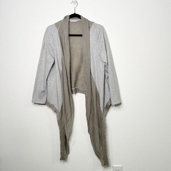 Soft Surroundings Women’s Gray Colorblock Hi Low Cardigan Size L - Picture 1 of 14